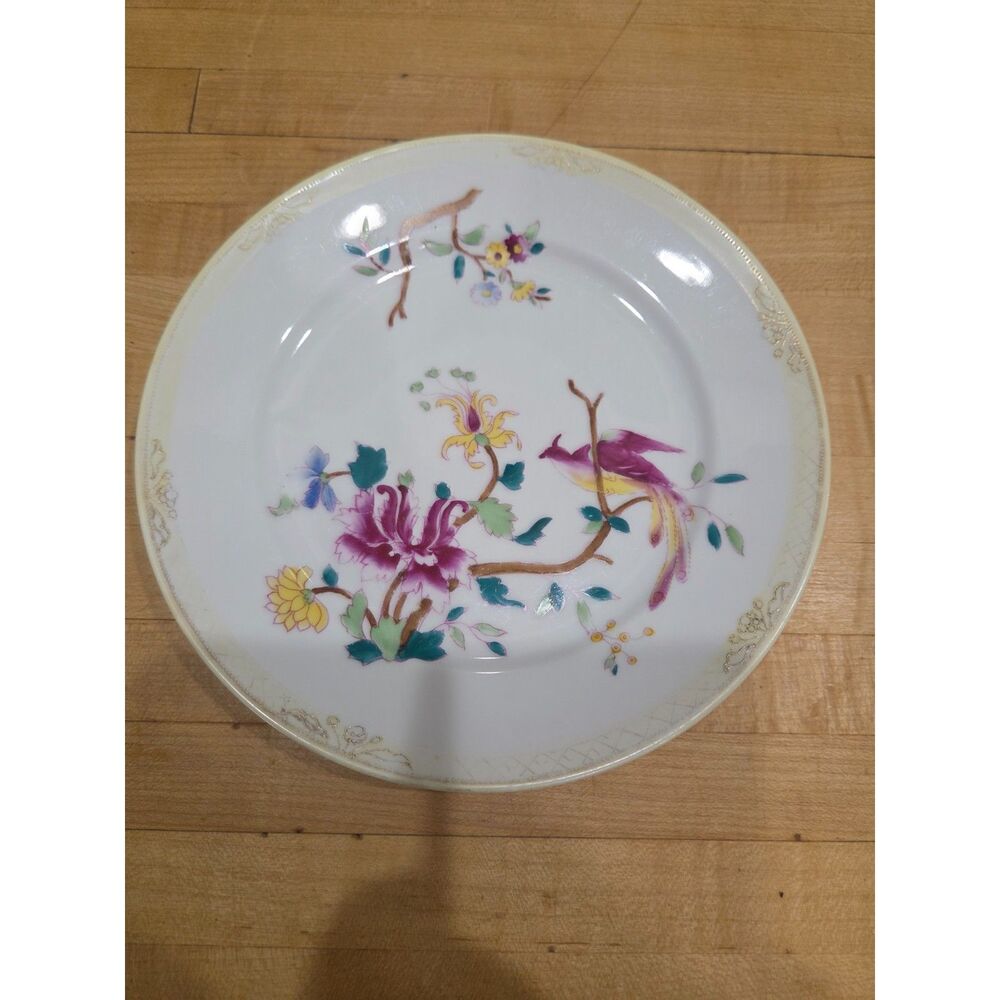 Antique Nippon RC Porcelain Hand Painted Bird of Paradise Floral Cabinet Plate